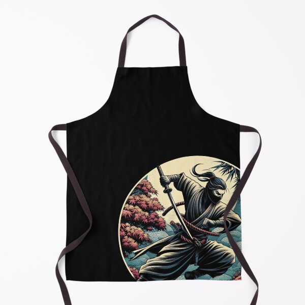 Item preview, Ninjutsu Fighting Pose Ukiyo-e Bamboo Design designed and sold by RedDesignSyc.