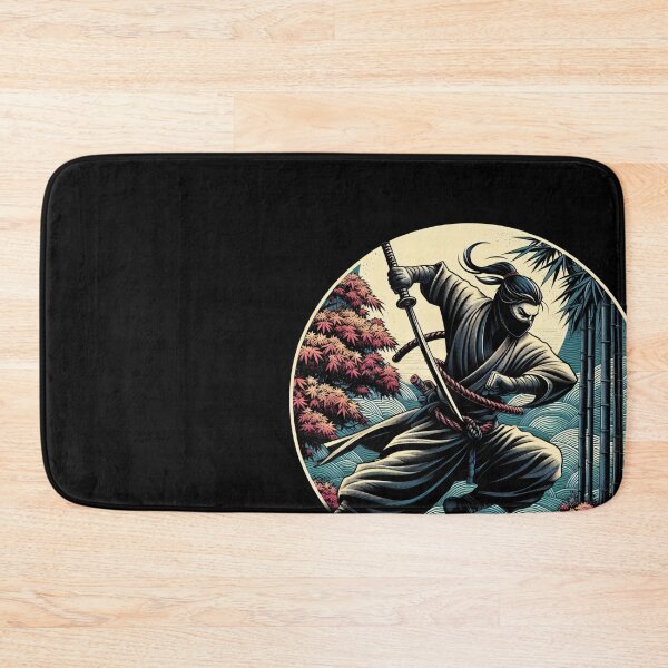 Item preview, Ninjutsu Fighting Pose Ukiyo-e Bamboo Design designed and sold by RedDesignSyc.