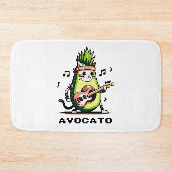 Item preview, Avocato Punk: 8-Bit Cat-Avocado Bassist designed and sold by PixelPunkster.