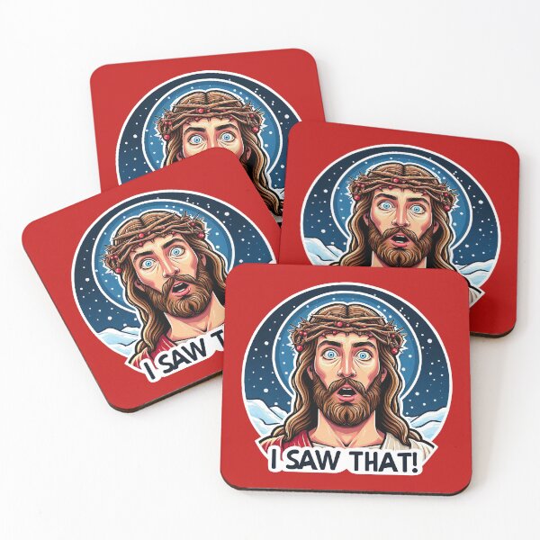 Item preview, I SAW THAT Jesus meme Snowing White Christmas Miracle Crown of Thorns designed and sold by plushism.