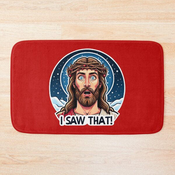 Item preview, I SAW THAT Jesus meme Snowing White Christmas Miracle Crown of Thorns designed and sold by plushism.