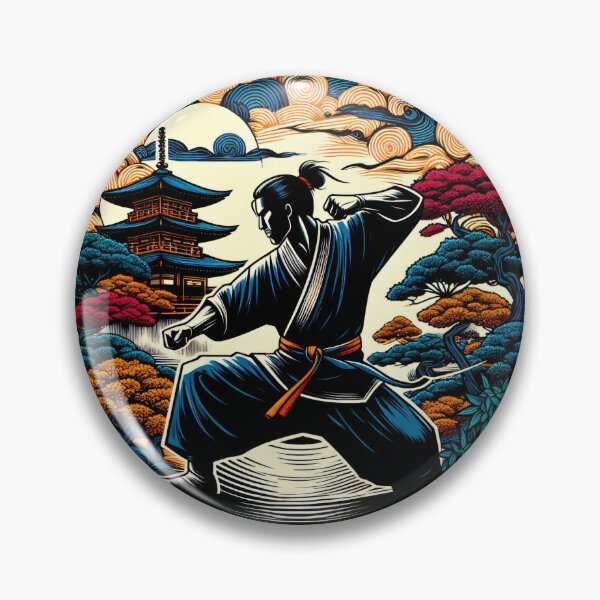 Item preview, Ninjutsu Fighter Pose Circle Design designed and sold by RedDesignSyc.