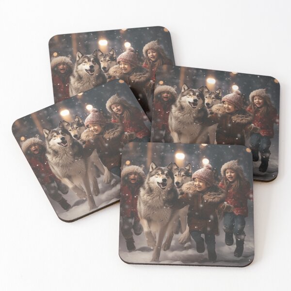 Item preview, Children playing with wolves designed and sold by Dadziosz.