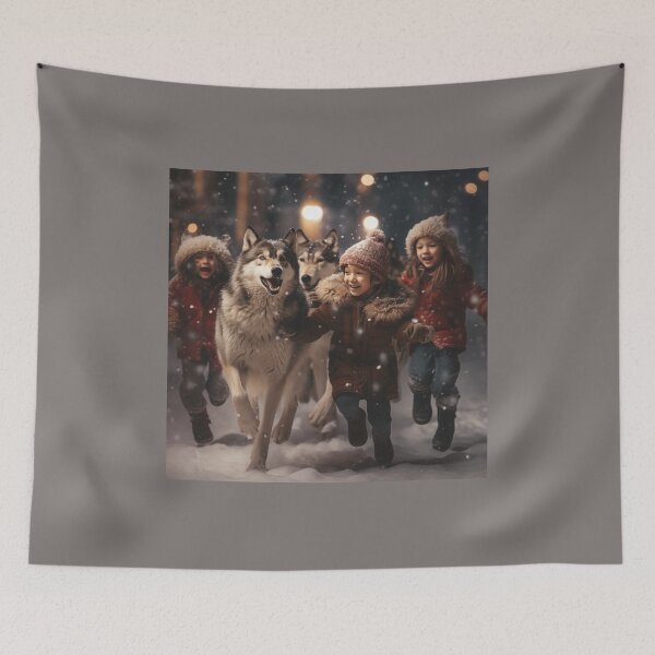 Item preview, Children playing with wolves designed and sold by Dadziosz.