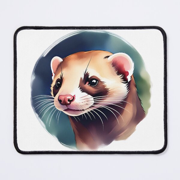 Item preview, Ferret Head Watercolor Circle Art Style designed and sold by LDJBlank.