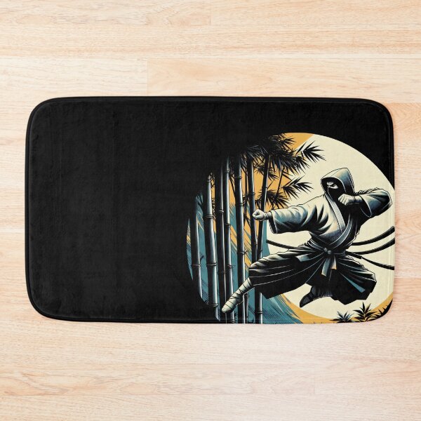 Item preview, Ninjutsu Fighter Pose Circle Bamboo Design designed and sold by RedDesignSyc.