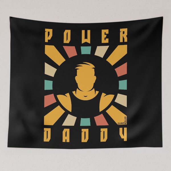 Artikelvorschau, Power Daddy (Papa / Vater / Vatertag / Strahlen / 4C) entworfen und verkauft von MrFaulbaum.