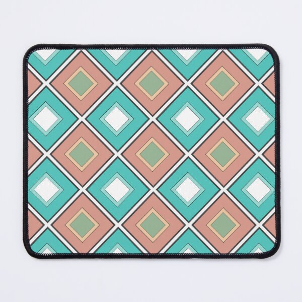 Item preview, Geometric diagonal pattern in beige and turquoise tones designed and sold by fuzzyfox.
