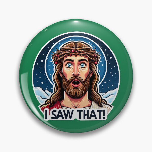 Item preview, I SAW THAT Jesus meme Snowing White Christmas Miracle Crown of Thorns designed and sold by plushism.