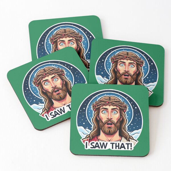 Item preview, I SAW THAT Jesus meme Snowing White Christmas Miracle Crown of Thorns designed and sold by plushism.