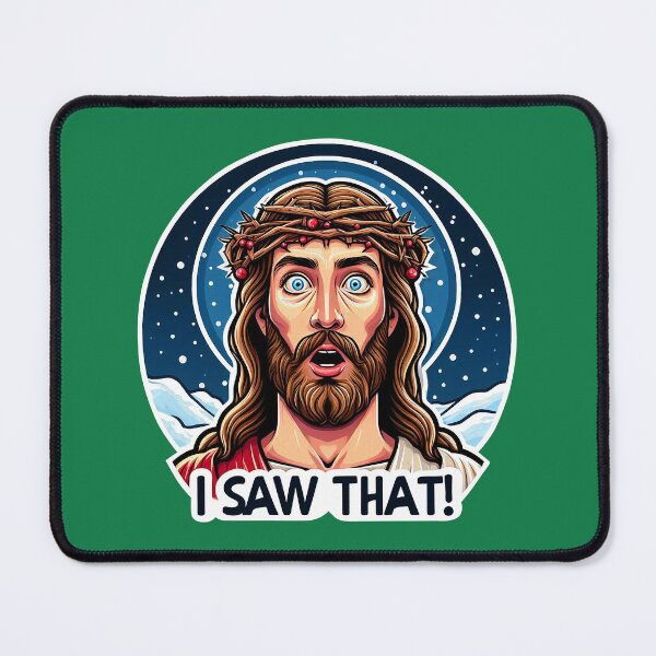 Item preview, I SAW THAT Jesus meme Snowing White Christmas Miracle Crown of Thorns designed and sold by plushism.