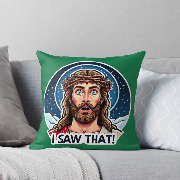 Item preview, I SAW THAT Jesus meme Snowing White Christmas Miracle Crown of Thorns designed and sold by plushism.