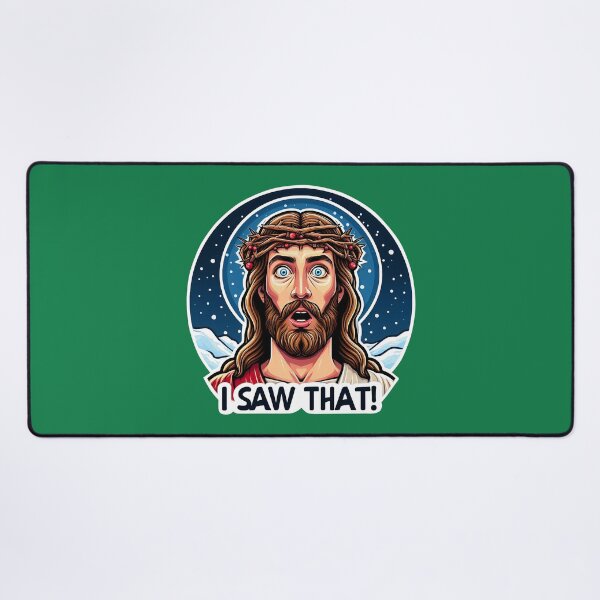 Item preview, I SAW THAT Jesus meme Snowing White Christmas Miracle Crown of Thorns designed and sold by plushism.