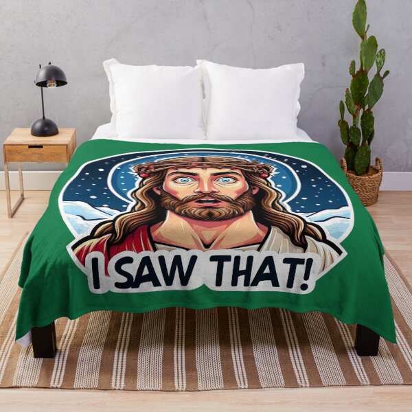 Item preview, I SAW THAT Jesus meme Snowing White Christmas Miracle Crown of Thorns designed and sold by plushism.