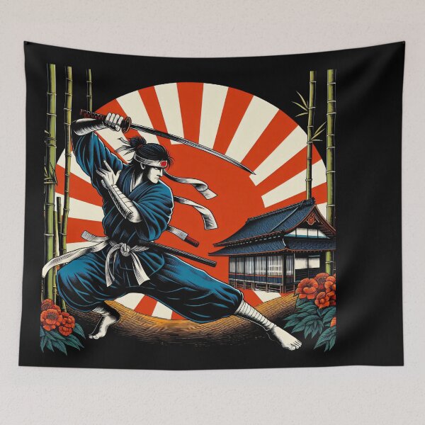 Item preview, Ninjutsu Fighter Japanese Flag Circle Design designed and sold by RedDesignSyc.