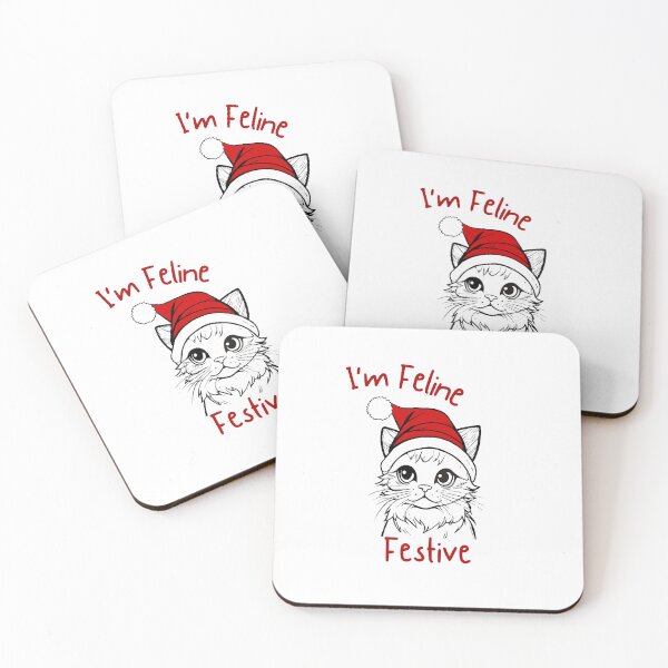 Item preview, Im feline festive Christmas theme design designed and sold by INSOMNIAC101.