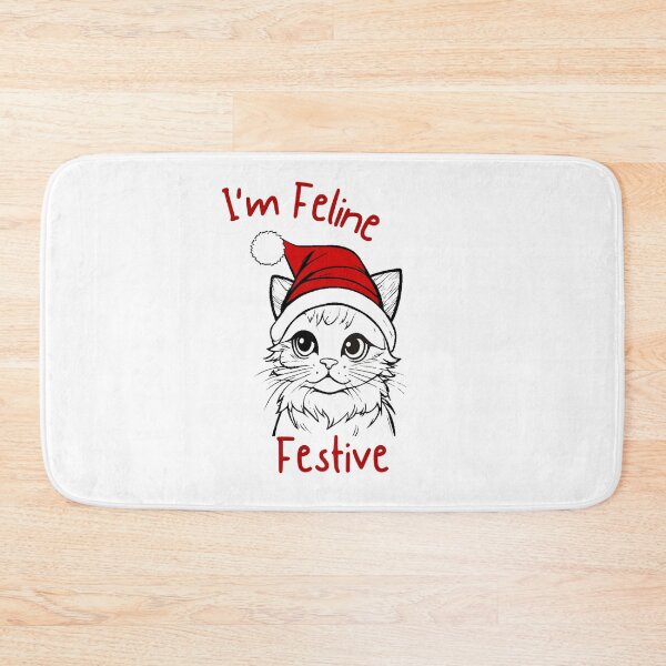 Item preview, Im feline festive Christmas theme design designed and sold by INSOMNIAC101.