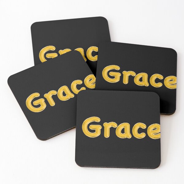 Item preview, Golden Balloon Foil Grace Name Label - (Black) designed and sold by NormadWorld.