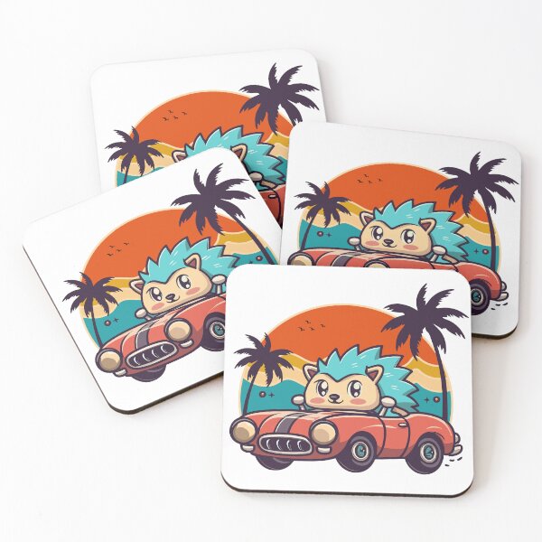 Item preview, Hedgehog drives a retro car  designed and sold by tanapong51.