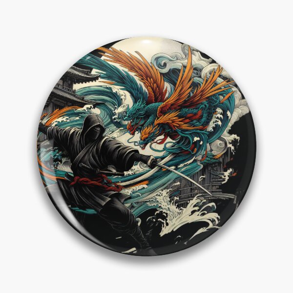Item preview, Ninjutsu Fighter japanese Dragon Design designed and sold by RedDesignSyc.