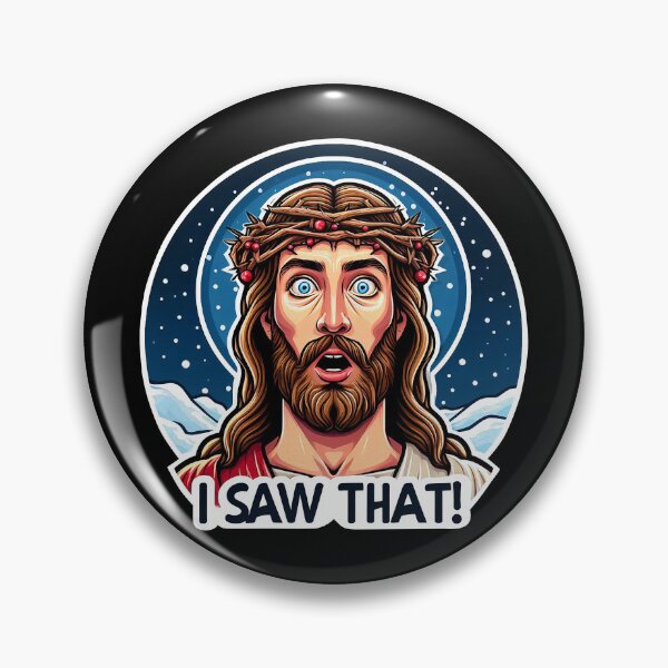 Item preview, I SAW THAT Jesus meme Snowing White Christmas Miracle Crown of Thorns designed and sold by plushism.