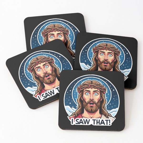 Item preview, I SAW THAT Jesus meme Snowing White Christmas Miracle Crown of Thorns designed and sold by plushism.