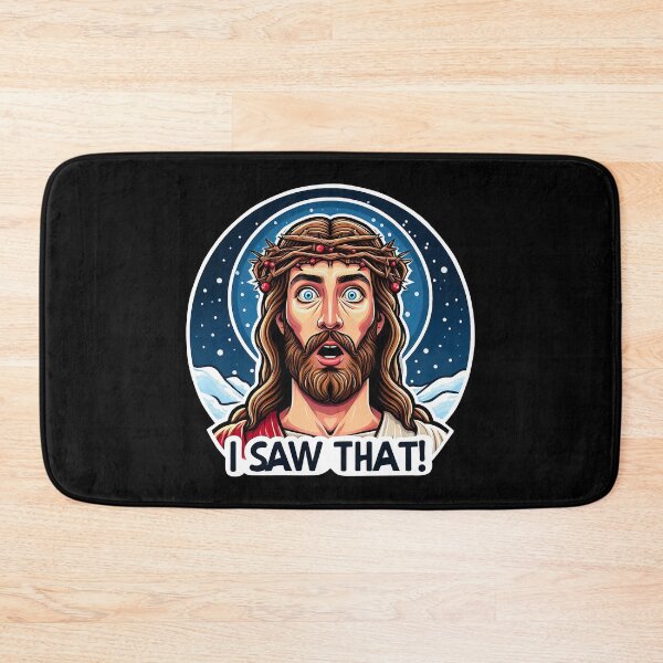 Item preview, I SAW THAT Jesus meme Snowing White Christmas Miracle Crown of Thorns designed and sold by plushism.