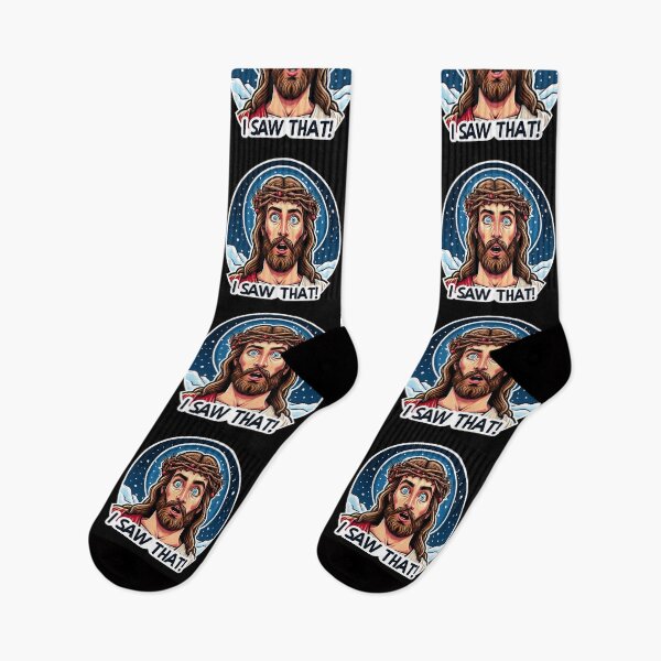 Item preview, I SAW THAT Jesus meme Snowing White Christmas Miracle Crown of Thorns designed and sold by plushism.