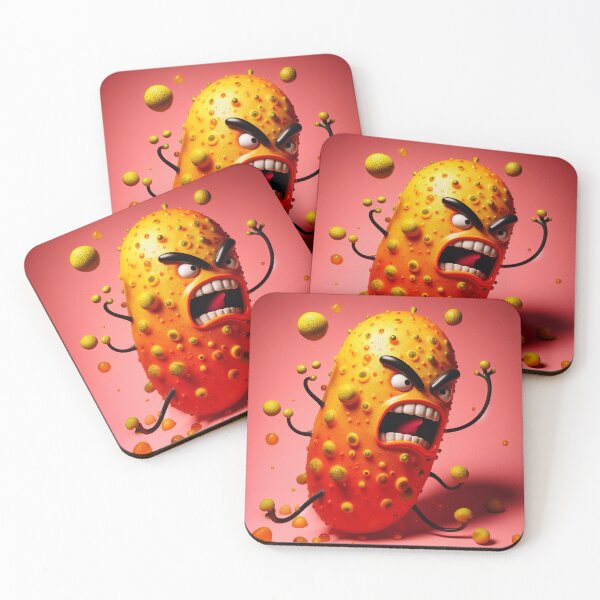 Item preview, Angry Microbe: Cartoon-like bacteria in orange designed and sold by Girih.