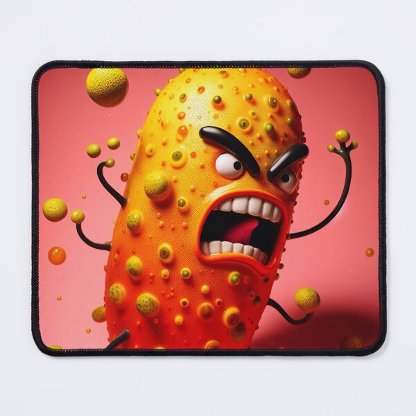 Item preview, Angry Microbe: Cartoon-like bacteria in orange designed and sold by Girih.