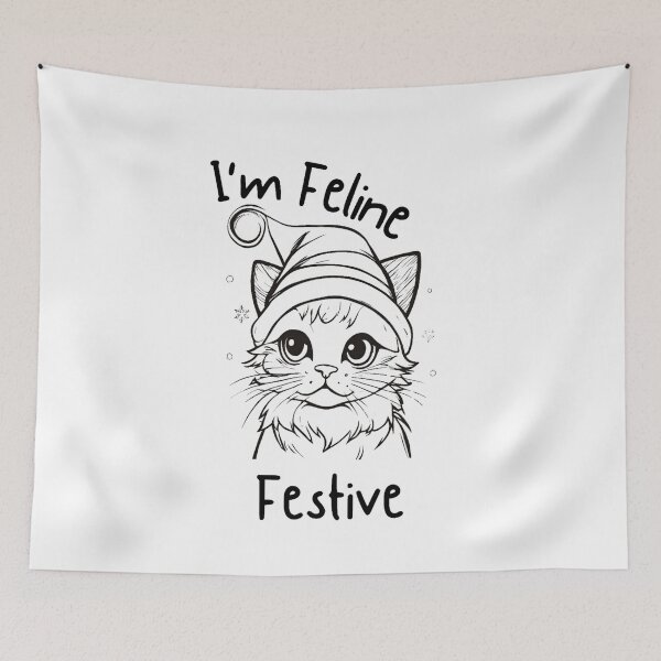 Item preview, Im feline festive Christmas theme design (Simple) designed and sold by INSOMNIAC101.