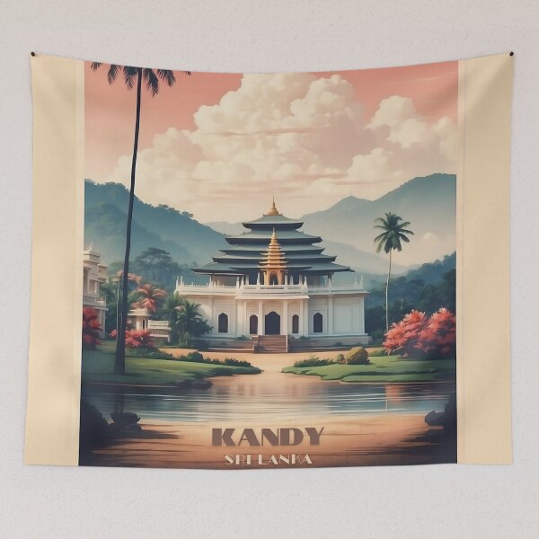 Item preview, Botanical Bliss: Vintage Travel Art of Kandy Botanical Gardens designed and sold by Ceemko's Vintage Corner.