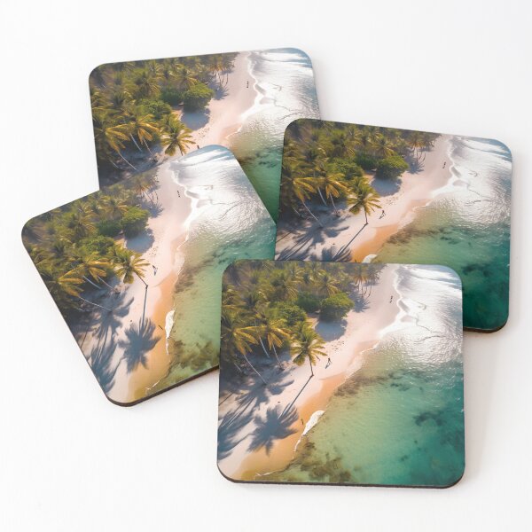 Item preview, Tropical island with palm trees drone photo - Landscape photography designed and sold by TheArtistOf2022.