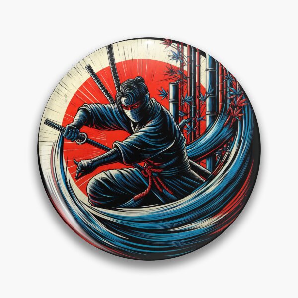 Item preview, Ninjutsu Bamboo Wave Circle Design designed and sold by RedDesignSyc.