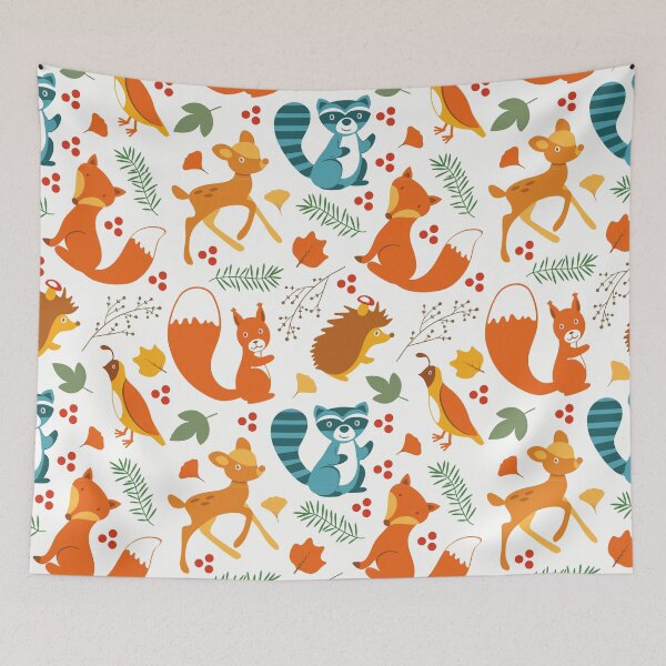 Item preview, garden wildlife autumn pattern designed and sold by WATEKE.