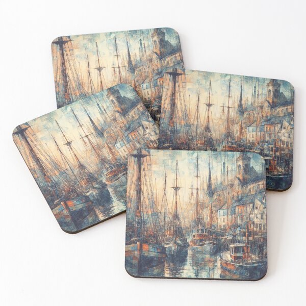 Item preview, Impressionist abstract shipyard designed and sold by scollins5.