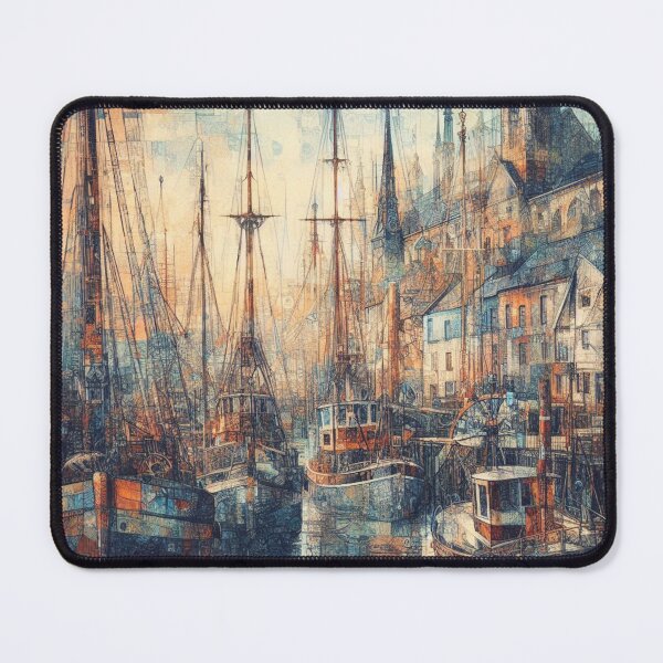 Item preview, Impressionist abstract shipyard designed and sold by scollins5.