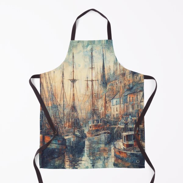 Item preview, Impressionist abstract shipyard designed and sold by scollins5.