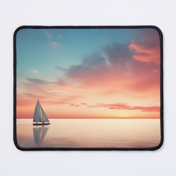 Item preview, Sailing boat seascape at sunset - Landscape photography designed and sold by TheArtistOf2022.