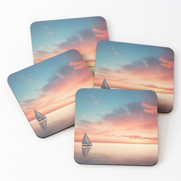 Item preview, Sailing boat seascape at sunset - Landscape photography designed and sold by TheArtistOf2022.