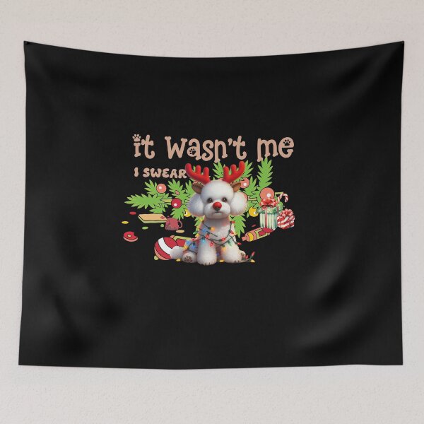 Item preview, "Mischievous Bichon Frise: 'It Wasn't Me, I Swear!' Christmas Chaos" designed and sold by Xhevahir.