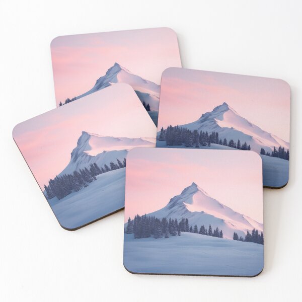 Item preview, Mountain and trees in Winter at sunrise - Landscape photography designed and sold by TheArtistOf2022.