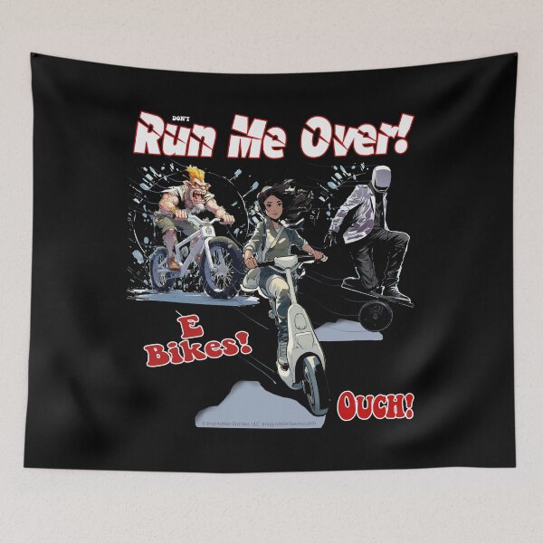 Item preview, Don't Run Me Over! - E-Bikes -   For Dark Backgrounds designed and sold by The Imagination Source™.