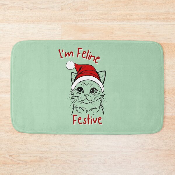Item preview, Im feline festive Christmas theme design designed and sold by INSOMNIAC101.