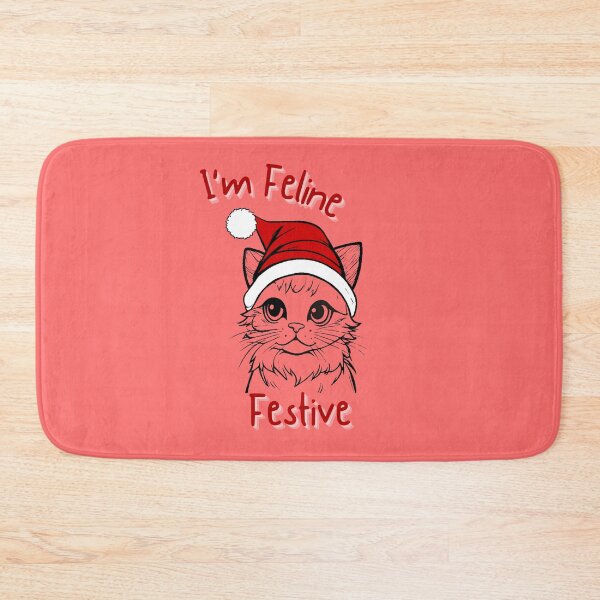Item preview, Im feline festive Christmas theme design designed and sold by INSOMNIAC101.