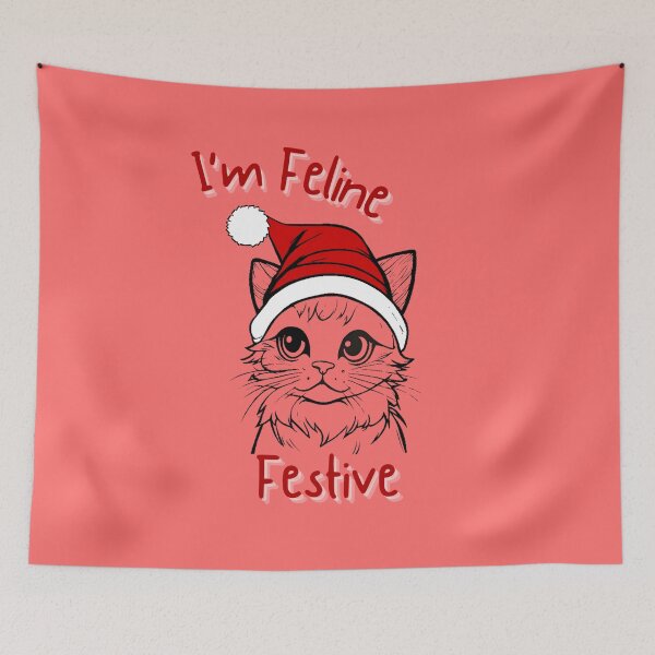 Item preview, Im feline festive Christmas theme design designed and sold by INSOMNIAC101.