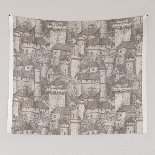 Item preview, Copia del dibujo del castillo. designed and sold by Alessandro Remo Mazzoni Remotextiles.