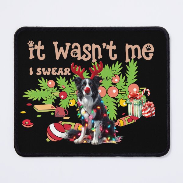 Item preview, "Mischievous Border Collie : 'It Wasn't Me, I Swear!' Christmas Chaos" designed and sold by Xhevahir.