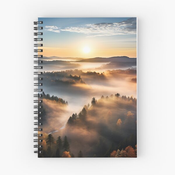 Item preview, Misty forest in Autumn at sunset long exposure - Landscape photography designed and sold by TheArtistOf2022.