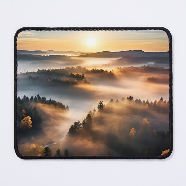Item preview, Misty forest in Autumn at sunset long exposure - Landscape photography designed and sold by TheArtistOf2022.